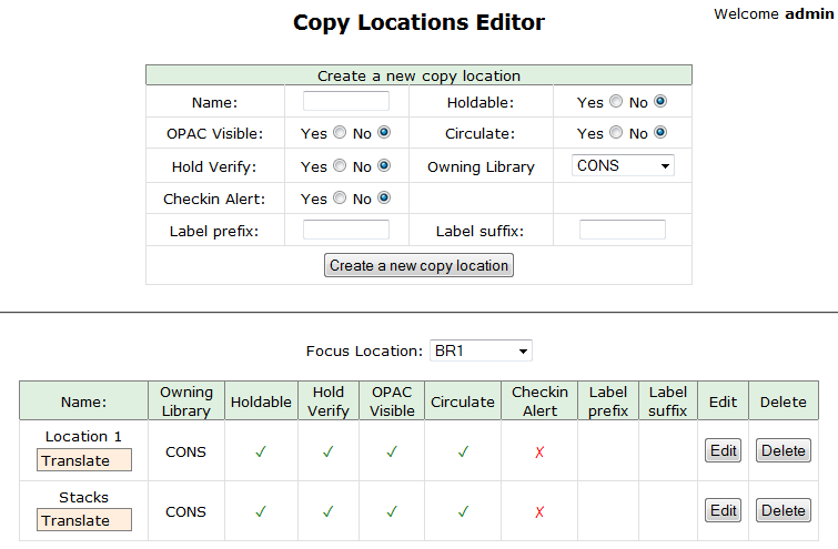 screenshot of Copy Location Editor