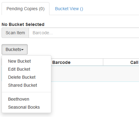 Copy Bucket Interface