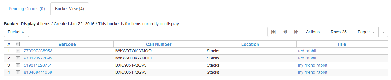 Copy Bucket Interface