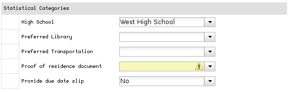 Patron stat cats in registration screen