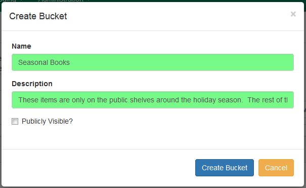 Copy Bucket Interface